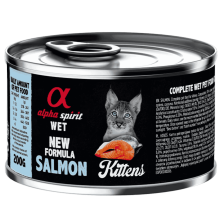 Alpha Spirit Comida Húmeda para Gatitos de Salmón | Alta Palatabilidad y Sin Gluten