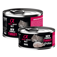 Alpha Spirit Lata Gato Pavo | Comida Húmeda Natural y Grain Free | Alta Digestibilidad y Palatabilidad