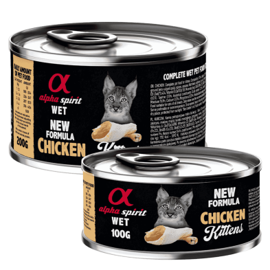Alpha Spirit Comida Húmeda para Gatitos de Pollo | Alta Palatabilidad y Sin Gluten