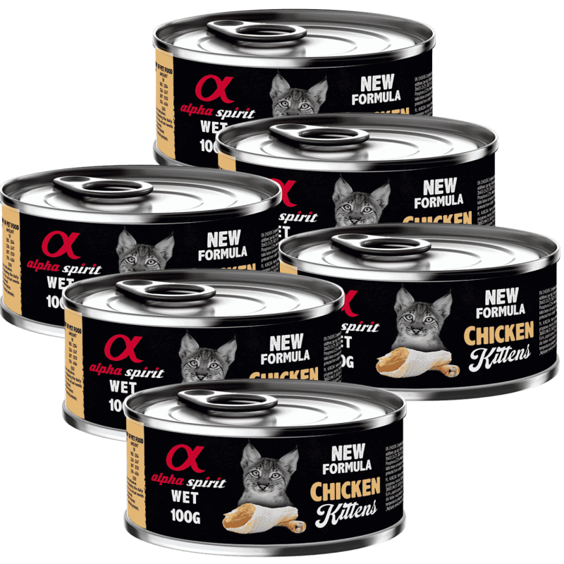 Alpha Spirit Comida Húmeda para Gatitos de Pollo | Alta Palatabilidad y Sin Gluten