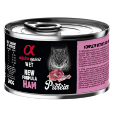 Alpha Spirit Lata Gato Jamón | Comida Húmeda Natural Sin Cereales | Alta Palatabilidad y Sin Aditivos