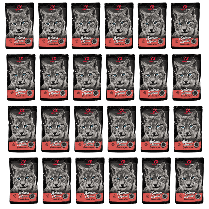 Alpha Spirit Mousse Gato Salmón 24x85g | Comida Húmeda Grain Free Alta en Omega 3 y Proteína