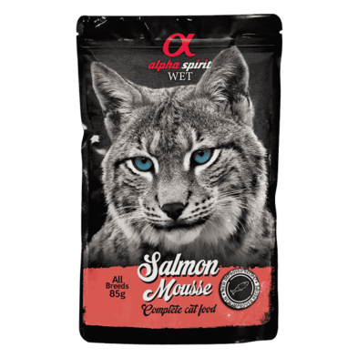 Alpha Spirit Mousse Gato Salmón 24x85g | Comida Húmeda Grain Free Alta en Omega 3 y Proteína