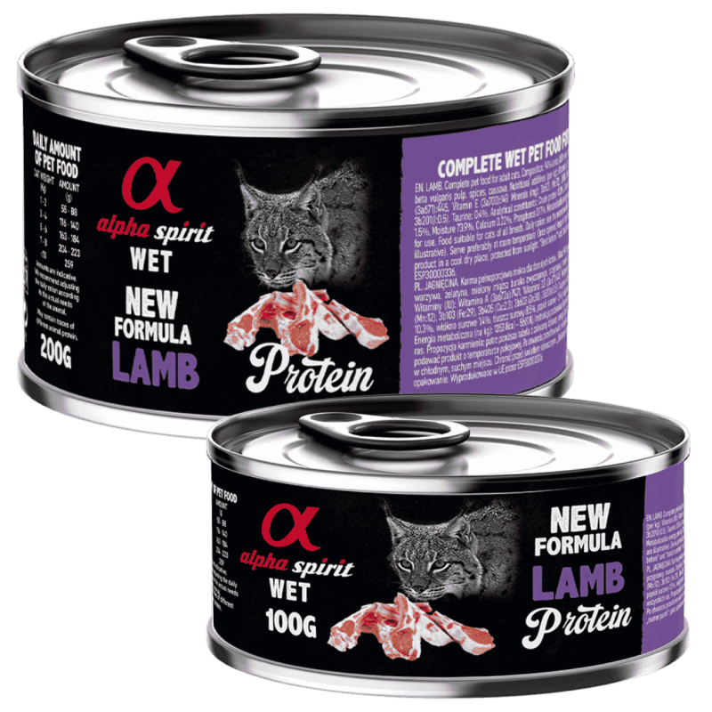Alpha Spirit Lata Gato Cordero | Comida Húmeda Sin Cereales y Gluten | Alta en Proteína y Sabor Natural