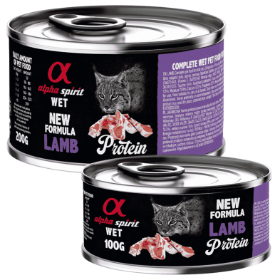 Alpha Spirit Lata Gato Cordero | Comida Húmeda Sin Cereales y Gluten | Alta en Proteína y Sabor Natural