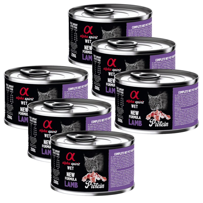 Alpha Spirit Lata Gato Cordero | Comida Húmeda Sin Cereales y Gluten | Alta en Proteína y Sabor Natural