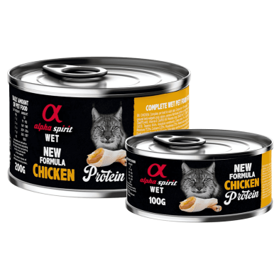 Alpha Spirit Lata Gato Pollo | Comida Húmeda Natural Sin Cereales | Alta en Proteína y Fácil Digestión