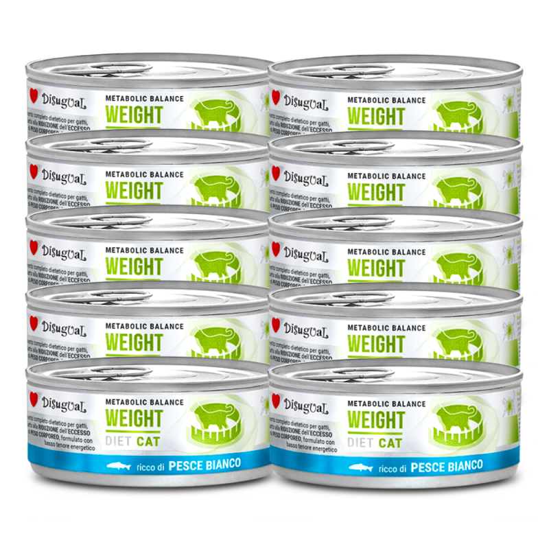 Disugual Diet Cat Húmedo Pescado Blanco Weight 85gr – Alimento Light para Gato con Sobrepeso