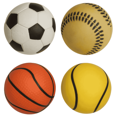Pelota de Goma para Perros 6 cm con Estampados Deportivos | Supienso