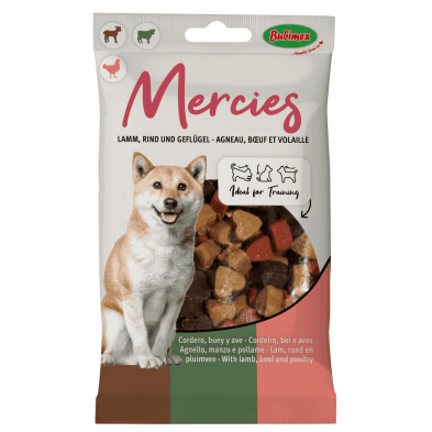 Snacks Bubimex Mercies Cordero, Buey y Ave 100 g | Premios Naturales para Perros | Supienso