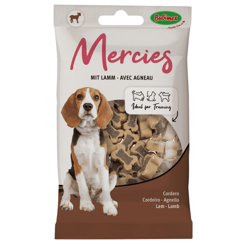 Snacks Bubimex Mercies Cordero y Arroz 100 g | Deliciosos Premios Naturales para Perros | Supienso