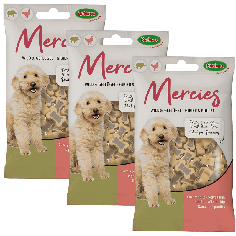 Snacks Bubimex Mercies Ave de Caza y Pollo 100 g | Alta Palatabilidad y Proteína Natural | Supienso
