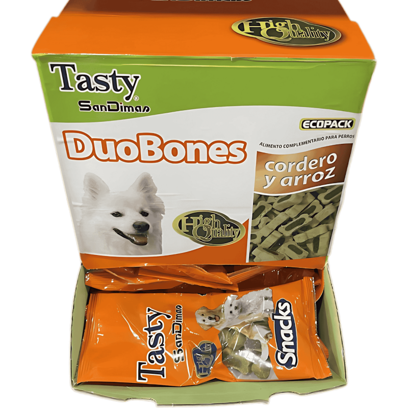 Huesos Tasty Duo Cordero y Arroz 60g | Snack Saludable para Perros