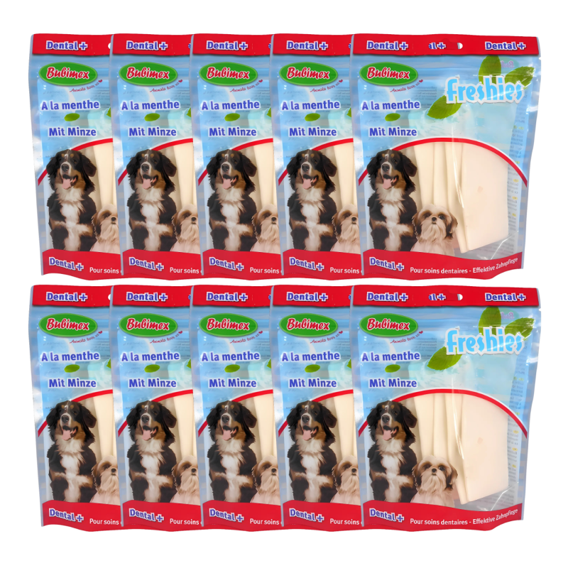 Bubimex Tiras Dentales de Menta para Perros – Pack de 6 Unidades Antisarro y Aliento Fresco