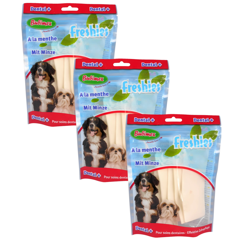 Bubimex Tiras Dentales de Menta para Perros – Pack de 6 Unidades Antisarro y Aliento Fresco