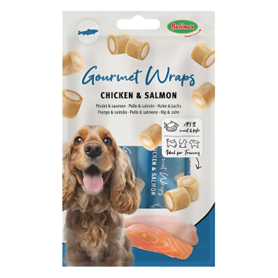 Bubimex Gourmet Wraps de Pollo y Salmón 90g – Snack Natural para Perros | Alto en Proteína y Fácil Digestión