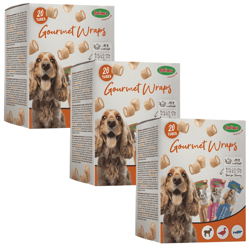 Bubimex MultiPack Gourmet Wraps 200g – Pack Variado de Snacks Naturales para Perros | Pollo, Cordero y Salmón