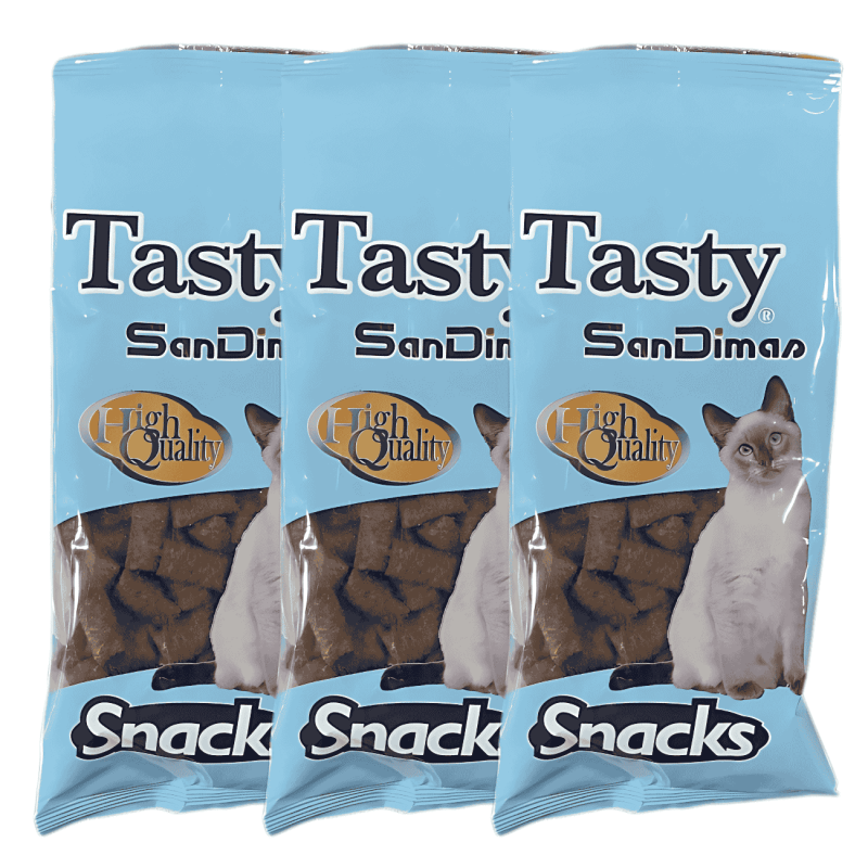 Tasty Snacks Rellenitos Crunch Pollo y Malta | Delicioso Snack Semihúmedo para Gatos – 50 g