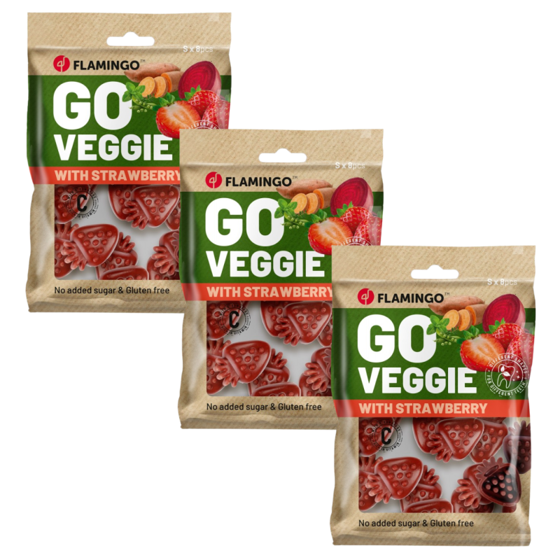 Golosina Veggie de Fresa Flamingo para Perros | 120 g