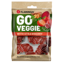 Golosina Veggie Fresa para Perros Flamingo 120g | Snack Natural y Saludable