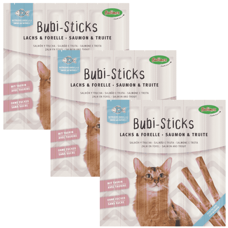 Bubimex Bubi Sticks de Salmón y Trucha para Gatos | 30 g