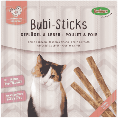 Bubimex Bubi Sticks Pollo y Hígado | Golosina Blando para Gatos – 30 g
