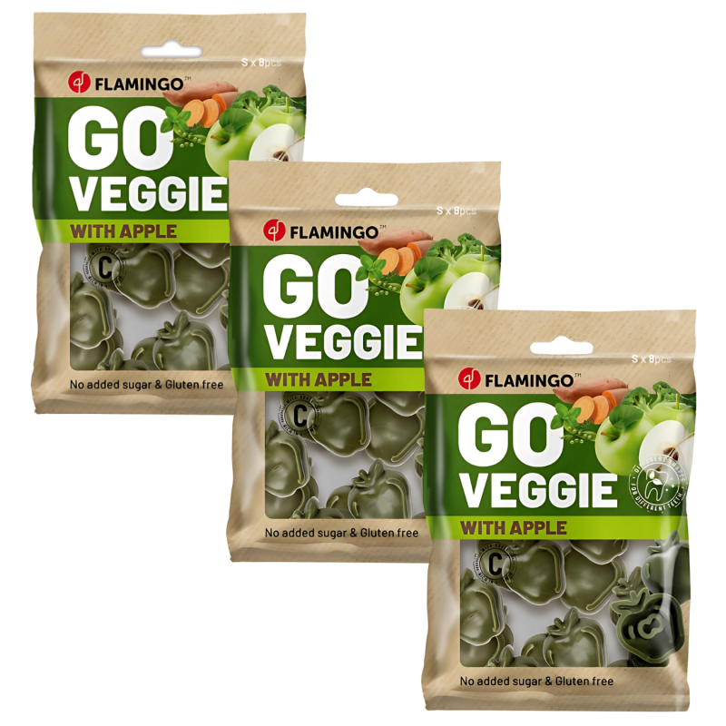 Golosina Veggie de Manzana Flamingo para Perros | 120 g