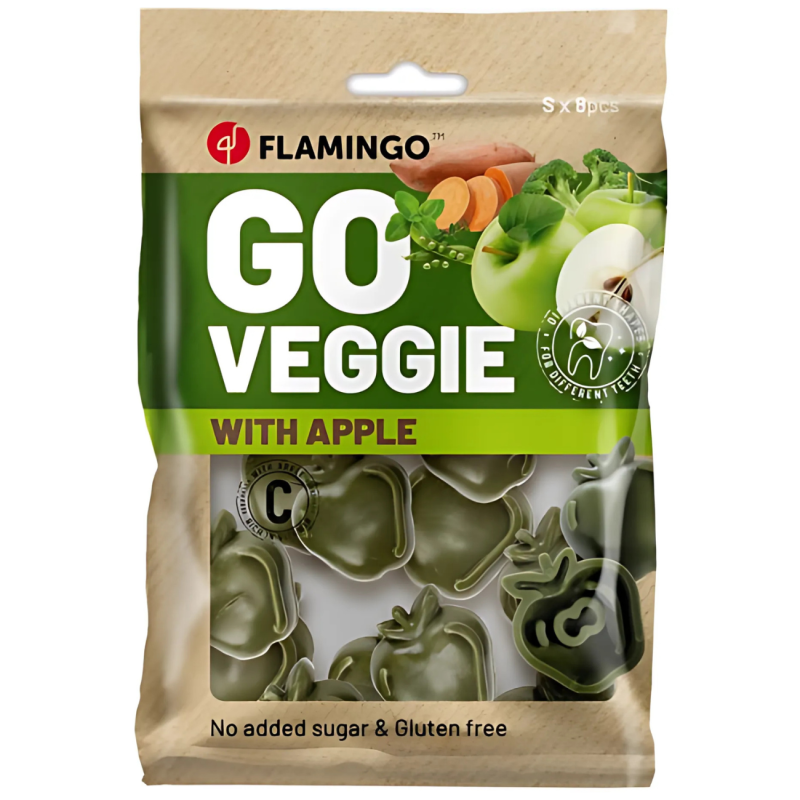 Golosina Veggie Manzana para Perros Flamingo 120g | Snack Natural Sin Gluten