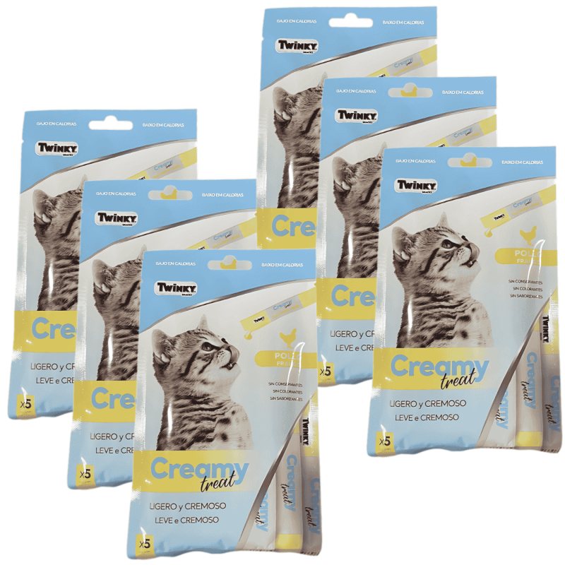 Twinky Creamy Treat Pollo | Snack Cremoso para Gatos – 5x15 g