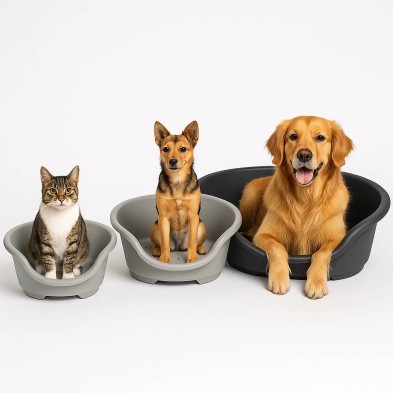 Cuna de Plástico Perla para Perros y Gatos – 45, 77 y 103 cm