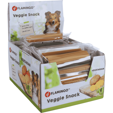 Flamingo Veggie Snack Vegetal para Perros | 12 Barritas Vegetarianas 156g