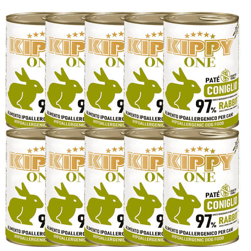 Kippy Paté Hipoalergénico de Conejo para Perros | Comida Húmeda Monoproteica 400 g