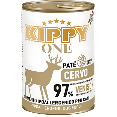 Kippy Paté Hipoalergénico de Ciervo para Perros | Comida Húmeda Monoproteica 400 g