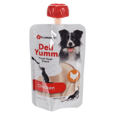 Flamingo Deli Yumm Crema de Pollo 90g | Snack Natural para Perros