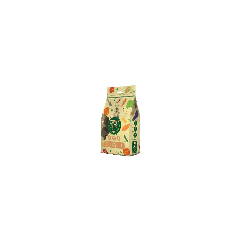 Garden Bites Hueso Nudo Vegano 11 cm | Snack Dental Natural para Perros