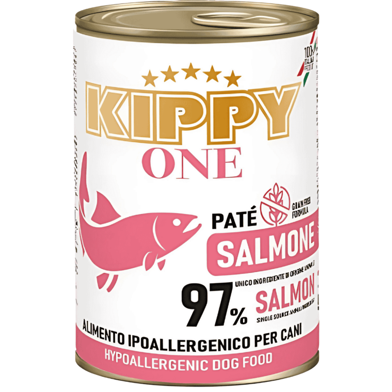 Kippy Paté Hipoalergénico de Salmón para Perros | Comida Húmeda Monoproteica Grain Free 400 g