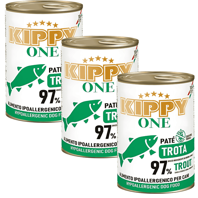 Kippy Paté Hipoalergénico de Trucha para Perros | Comida Húmeda Monoproteica Grain Free 400 g