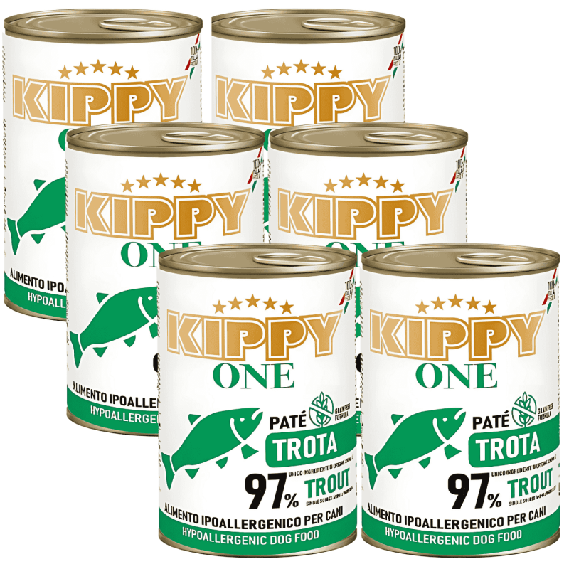 Kippy Paté Hipoalergénico de Trucha para Perros | Comida Húmeda Monoproteica Grain Free 400 g