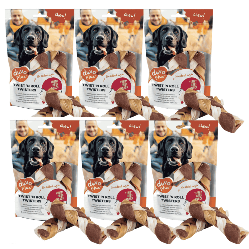 Duvo Twister Buey 12,5 cm – Snack Natural para Perros (Pack de 2)