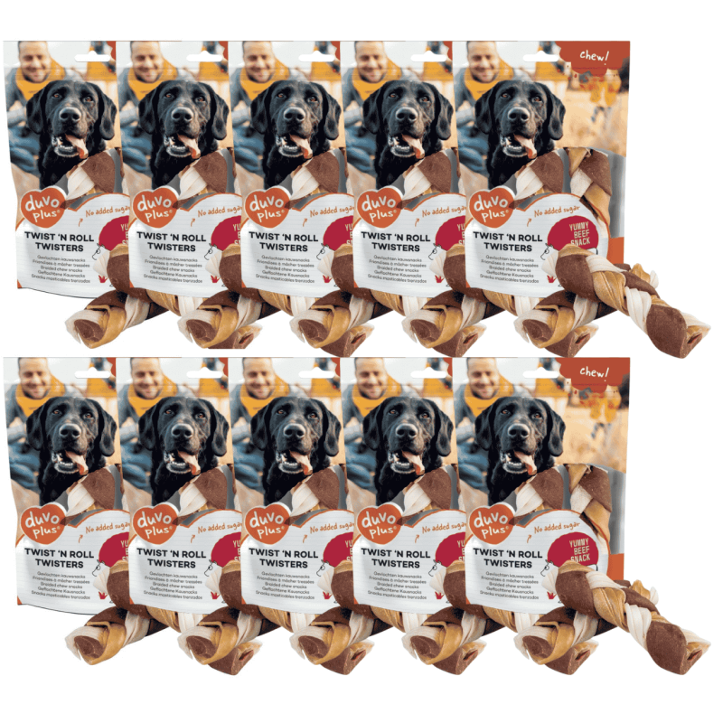 Duvo Twister Buey 12,5 cm – Snack Natural para Perros (Pack de 2)