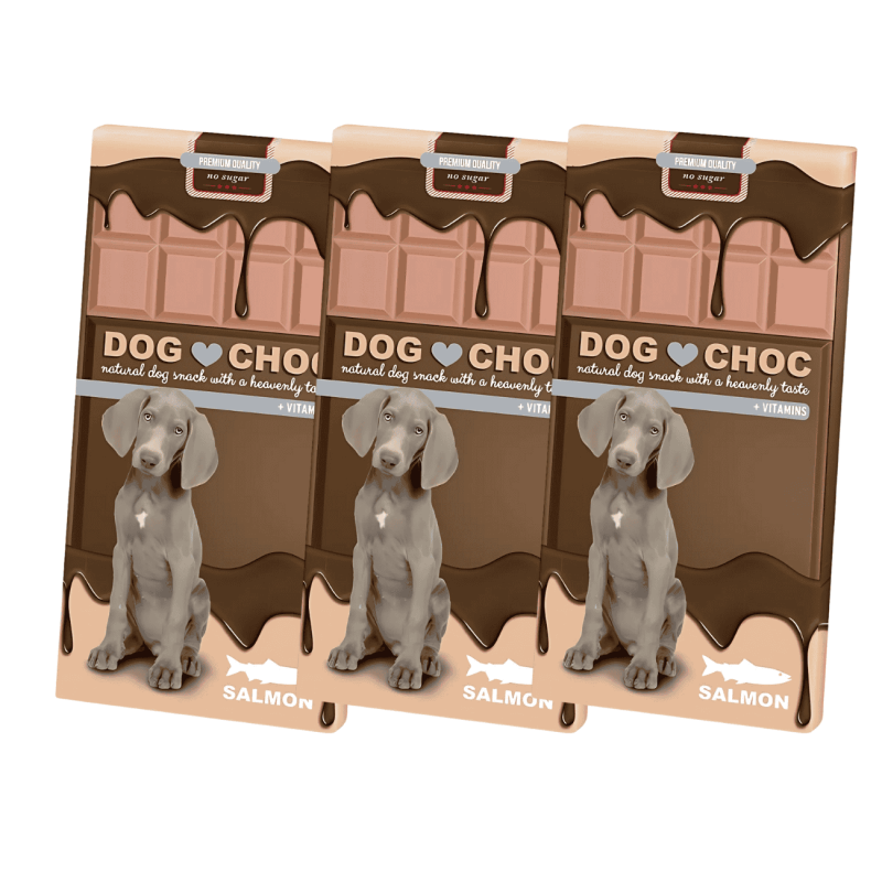 Duvo DogChoc Salmón 100 g – Chocolate Seguro para Perros con Sabor a Salmón