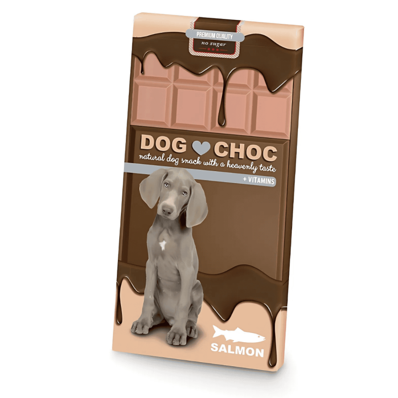Duvo DogChoc Salmón 100 g – Chocolate Seguro para Perros con Sabor a Salmón