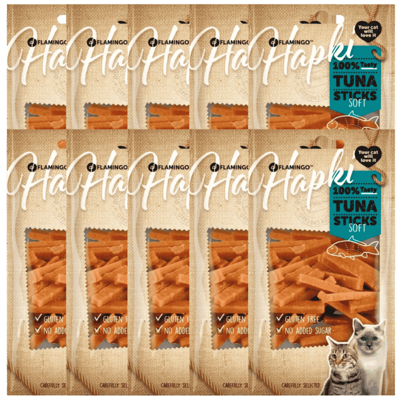Hapki Tiras de Atún para Gatos 🐟 | Snack Natural Flamingo 50 g