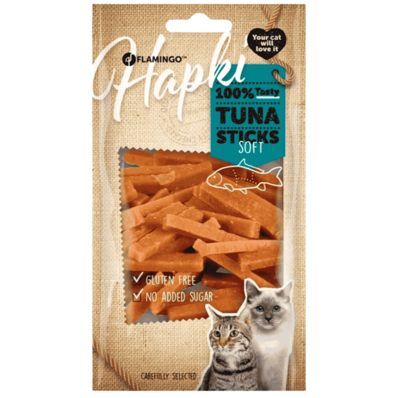 Hapki Tiras de Atún para Gatos 🐟 | Snack Natural Flamingo 50 g