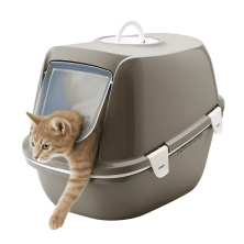 Arenero Cubierto para Gatos Reina - Sistema de Colado, Puerta y Filtro | 46x64x48 cm