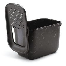 Arenero Cubierto Hop In Marmoleado - Acceso Superior | Diseño Mármol Anti-Dispersión | 39x58.5x39.5 cm