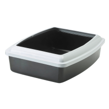Bandeja Arenero Oval JUMBO con Marco - Amplia, Anti-Salpicaduras | Gatos Grandes | 43.5x56x14.5 cm